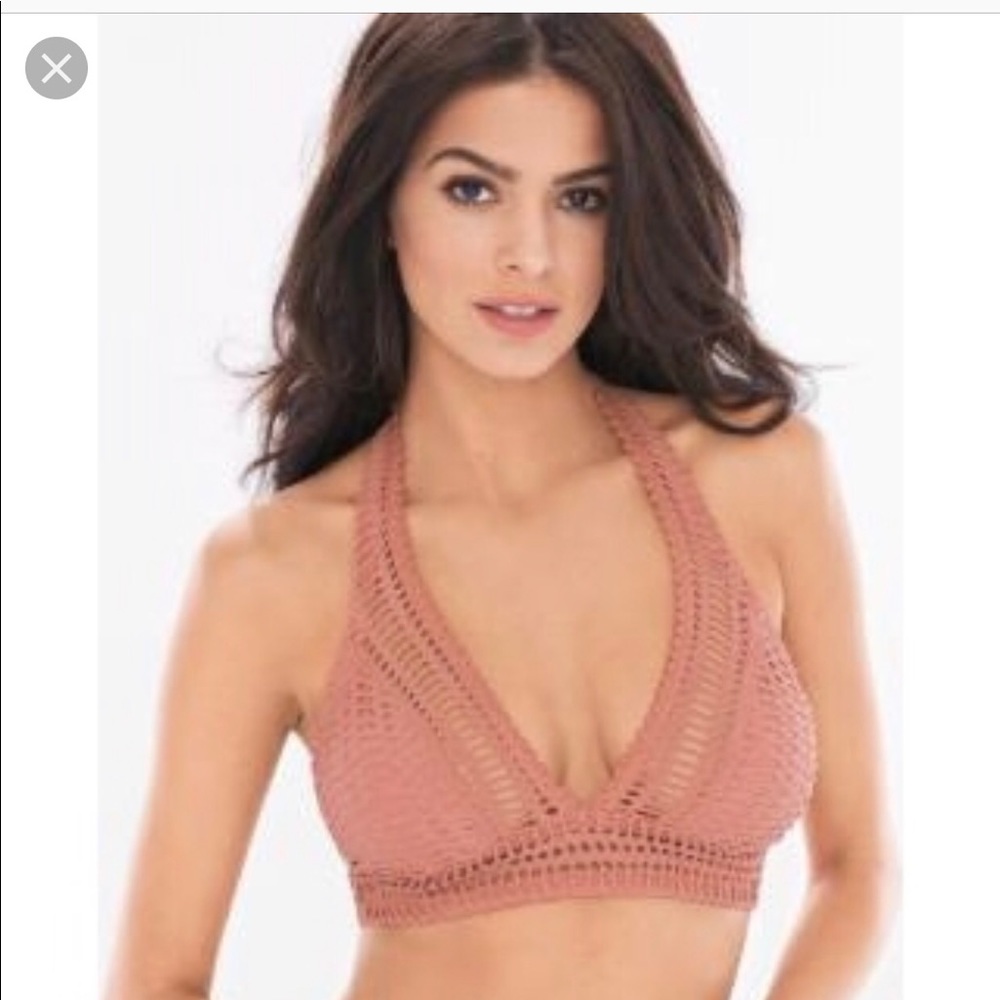 Robin piccone crochet halter swim top